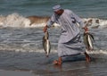 Fish-seller at Barka, Oman Royalty Free Stock Photo